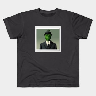 Illustration of The Son of Man by Rene Magrittees Kids T-Shirt